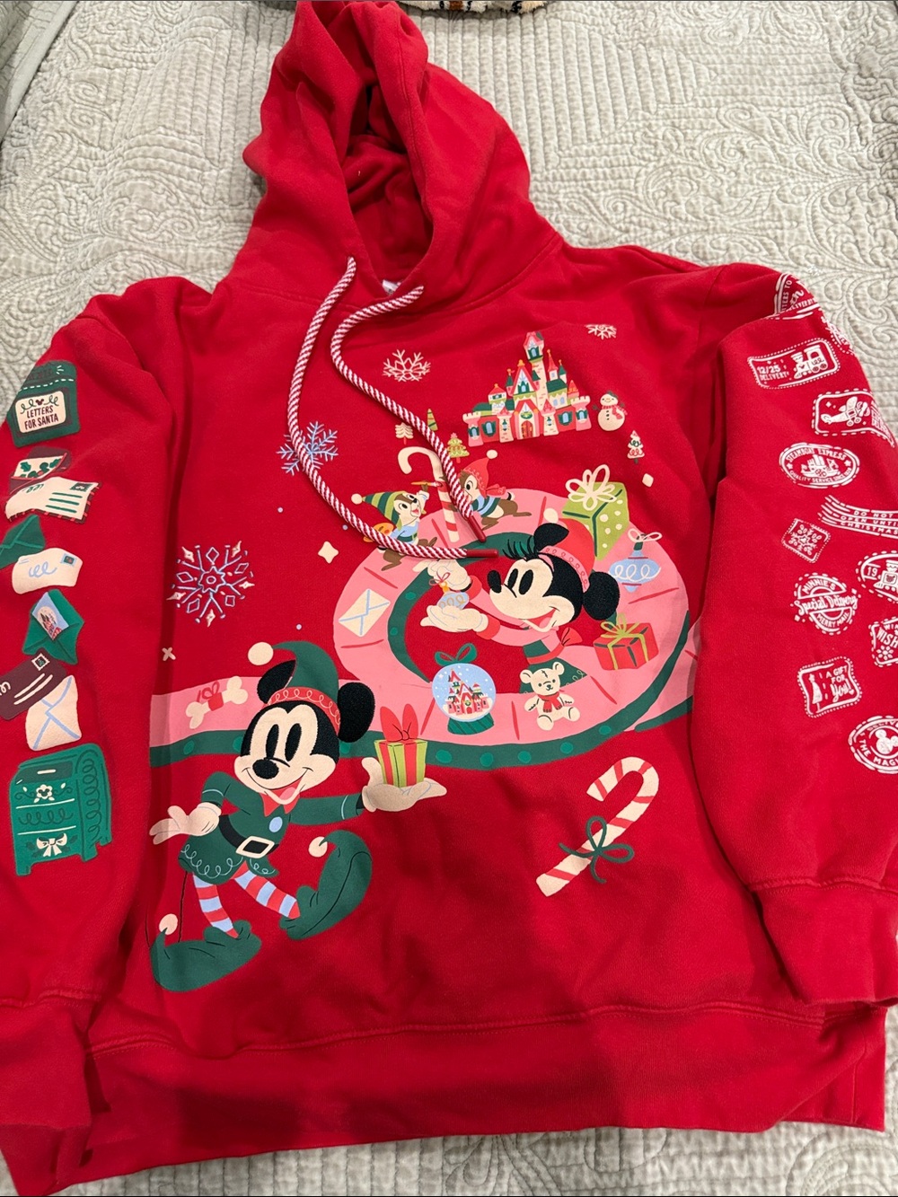Disney Red Holiday Mickey & Minnie Graphic Pullover Hoodie